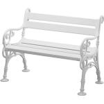 Weiße BLOME 2-Sitzer-Gartenbänke aus Kunststoff UV-beständig Breite 100-150cm, Höhe 0-50cm, Tiefe 50-100cm 