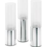 Silberne Moderne Blomus Faro Kerzenständer Sets matt aus Edelstahl 