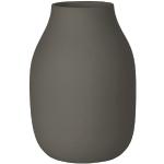 Vase Metall Dunkelgrau emailiert 16,5cm hoch 13,5cm Durchmesser 