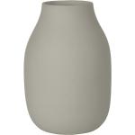Hellgraue Moderne Blomus Große Vasen mit Tulpenmotiv matt aus Keramik 