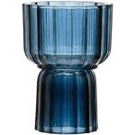 Bloomingville Glass Fluted 2-Sided Vase/Votive Holder, Blue Kerzenhalter, blau