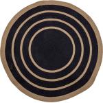 Schwarze Bloomingville Runde Jute-Teppiche 120 cm aus Textil 