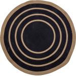 Schwarze Moderne Bloomingville Runde Runde Teppiche 120 cm aus Textil 