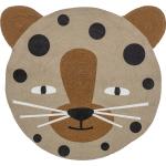 Braune Leo-Look Boho Kinderteppiche mit Leopard-Motiv aus Jute 