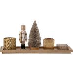 Braune Moderne 16 cm Bloomingville Weihnachts-Teelichthalter aus Holz 6-teilig 