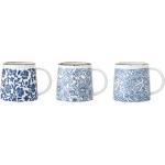 Blaue Blumenmuster Skandinavische Bloomingville Tassen & Untertassen 400 ml aus Keramik 