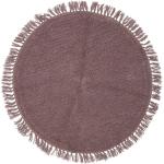 Lila Bloomingville Runde Wollteppiche 110 cm aus Wolle 