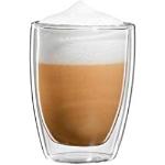 Bloomix Teegläser 200 ml mit Kaffee-Motiv aus Glas doppelwandig 2-teilig 