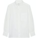 Weiße Business Langärmelige Marc O'Polo Kentkragen Shirts mit Tasche aus Leinen für Damen Größe L für den für den Sommer 
