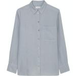 Blaue Business Langärmelige Marc O'Polo Kentkragen Shirts mit Tasche aus Leinen für Damen Größe M für den für den Sommer 