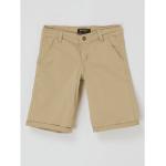Sandfarbene Blue Effect Chino Shorts für Kinder aus Baumwolle Größe 158 