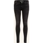 Schwarze Super Skinny Blue Effect Skinny Jeans mit Reißverschluss aus Denim für Damen 