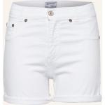 Weiße Blue Effect Jeans-Shorts mit Reißverschluss aus Baumwolle für Damen für den für den Sommer 