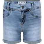 Reduzierte Hellblaue Blue Effect Jeans Shorts für Kinder mit Reißverschluss aus Denim für Mädchen Größe 146 