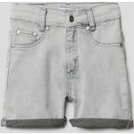Graue Melierte Blue Effect Jeans Shorts für Kinder aus Denim für Mädchen Größe 170 