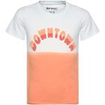 Reduzierte Orange Blue Effect Rundhals-Ausschnitt Printed Shirts für Kinder & Druck-Shirts für Kinder aus Baumwolle für Mädchen Größe 128 