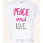 Pinke Blue Effect T-Shirts mit Pailletten aus Baumwolle für Damen 