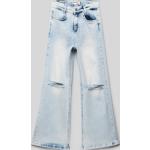 Hellblaue Blue Effect 5-Pocket Jeans für Kinder mit Reißverschluss aus Baumwolle für Mädchen Größe 152 