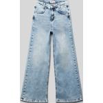 Hellblaue Blue Effect 5-Pocket Jeans für Kinder mit Reißverschluss aus Baumwolle für Mädchen Größe 152 