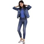 Graue Blue Fire Skinny Jeans aus Denim für Damen Weite 31, Länge 28 