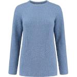 Hellblaue Melierte Damensweatshirts aus Wolle Größe S für den für den Winter 