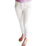 Weiße Bestickte Blue Monkey Jeans mit Stickerei mit Reißverschluss aus Denim für Damen Größe XXL 