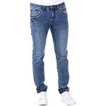 Blaue Bestickte Blue Monkey Slim Fit Jeans aus Denim für Herren Weite 33 