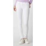 Weiße Blue Monkey Slim Fit Jeans mit Reißverschluss aus Baumwollmischung für Damen Größe XS Weite 27, Länge 34 
