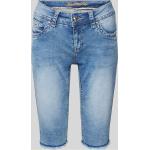 Blaue Blue Monkey Jeans-Shorts mit Fransen aus Baumwollmischung für Damen für den für den Sommer 