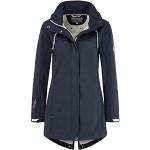 Blue Wave Damen Softshellmantel Birgit - Softshelljacke Outdoor-Jacke mit abnehmbarer Kapuze in Marine Größe 40