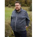 Marineblaue Melierte Oversize Mini Herbstjacken mit Reißverschluss aus Fleece für Herren Größe 8 XL Große Größen 