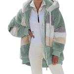 Braune Vintage Maxi Trenchcoats lang mit Reißverschluss aus Fleece mit Kapuze für Damen für den für den Winter 