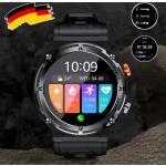 Schwarze Fitness Tracker | Fitness Armbänder mit Bluetooth mit Kunststoff-Uhrenglas für Herren 