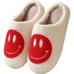 Rote Emoji Smiley Herrenpantoffeln & Herrenschlappen Übergrößen für den für den Winter 