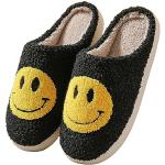 Schwarze Emoji Smiley Herrenpantoffeln & Herrenschlappen Größe 43 für den für den Winter 