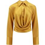 Gelbe Langärmelige Blumarine Festliche Blusen mit Reißverschluss aus Spitze für Damen Größe XS 