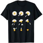 Schwarze Hippie T-Shirts mit Gänseblümchen-Motiv für Herren Größe S für den für den Sommer 