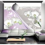 Reduzierte Blumenmuster Murando Orchideen-Fototapeten mit Ornament-Motiv 