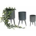 Graue Moderne DanDiBo Ambiente Runde Blumenhocker & Blumentische aus Metall Breite 0-50cm, Höhe 0-50cm, Tiefe 0-50cm 3-teilig 