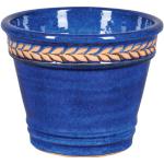 Blaue 29 cm Pflanzkübel & Blumentöpfe 29 cm aus Keramik 