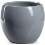 Blumenübertopf "Isadora" aus Keramik Übertopf - Ø 19 cm / H 16,5 cm - Rund grau - Übertopf – Blumenübertopf  Keramik