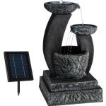 Schwarze Moderne Blumfeldt Kaskadenbrunnen aus Schiefer Solar 