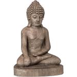 Braune Asiatische Blumfeldt Buddha-Gartenfiguren aus Glasfaser 