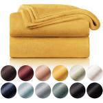 Gelbe Unifarbene Kuscheldecken & Wohndecken aus Fleece 130x150 
