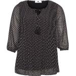 Schwarze Gepunktete Kurzärmelige Anna Aura Transparente Blusen & durchsichtige Blusen aus Chiffon maschinenwaschbar für Damen Größe XL 