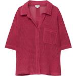 Reduzierte Kirschrote Kurzärmelige Pull&Bear Tunika-Blusen durchsichtig für Damen Größe S 