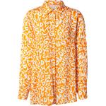 Reduzierte Orange Langärmelige Emily Van den Bergh Tunika-Blusen für Damen Größe M Große Größen 