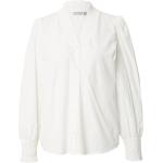 Reduzierte Offwhitefarbene Langärmelige Fransa Stehkragen Tunika-Blusen mit Puffärmeln aus Polyester für Damen Größe XS Große Größen 