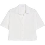 Reduzierte Weiße Kurzärmelige Bershka Tunika-Blusen für Damen Größe L 