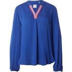 Blaue Langärmelige Emily Van den Bergh Tunika-Blusen für Damen Größe XXL Große Größen 